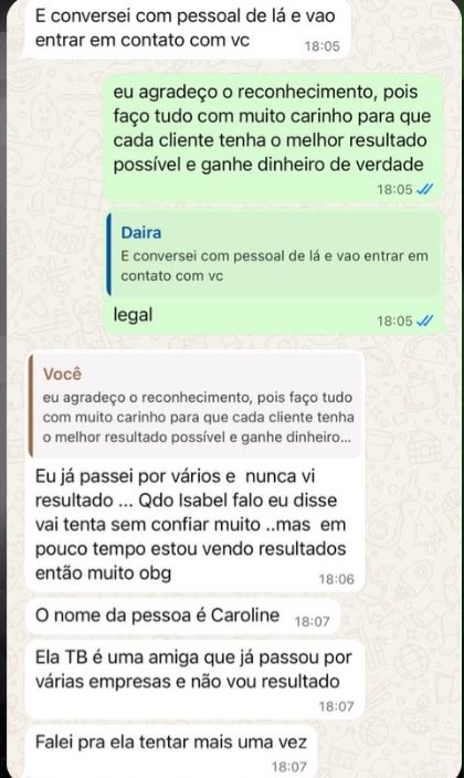 Resultado real #33 — Feedbacks de Clientes